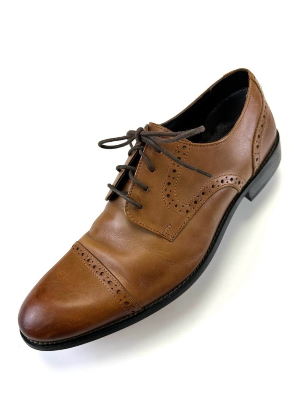 Stacy Adams tan leather Prescott mens Size 12 laceup office wedding classic